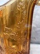 Amber Glass Pitcher with Grapevine Design