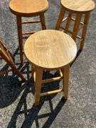 Set of Four Wooden Bar Stools
