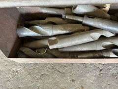 Large Lot of Drill Bits in Metal Box