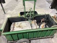 Green Shop Cart with Dayton Electric Motor and Pallet Press Attachment