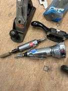 Variety of Hand Tools Including Stanley Plane, Draw Knife, and Rivet Tool Kit