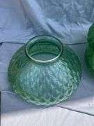 Set of Green Glass Light Shades