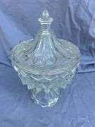 Covered Clear Glass Candy Dish