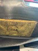 Hand Tooled Leather Wallet with Turquoise Accent