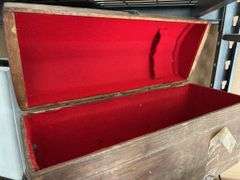 Red Felt-Lined Wooden Chest with Pittsburgh Load Binder