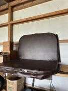 Brown Vinyl Folding Loveseat with Straps
