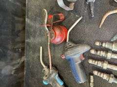 Assorted Tools: Grease Gun, Torches, and Oil Cans
