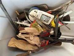 Tote Full of Tools, Electrical Wiring, and More