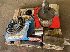 Welding Supplies on Pallet: Welder Wire, Welding Rods, Fluid Can