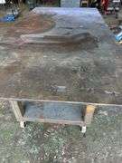 Heavy Duty Steel Work Table on Casters