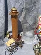 Vintage Lamp Components and Glass Shade