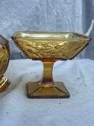 1936 Imperial Amber Candy Cherry Pedestal
