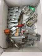 Box of Assorted Hand Tools and Electrical Supplies