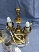 Collection of Table Lamps - Brass Finish, Oil Lamp