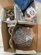 Bucket Boss Tool Bag with Hardware, Hinges, Screws, and Door Knobs