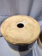 Two-Tone Brown and White Pottery Crock Set