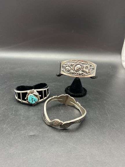 Sterling Silver Cuff Bracelet Collection: S. Kirk & Son Floral, Snake Design, and Turquoise image