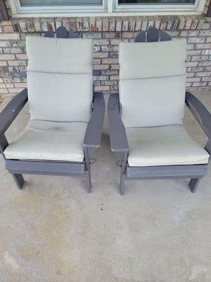 Pair of Adirondack Style Chairs with Cushions image