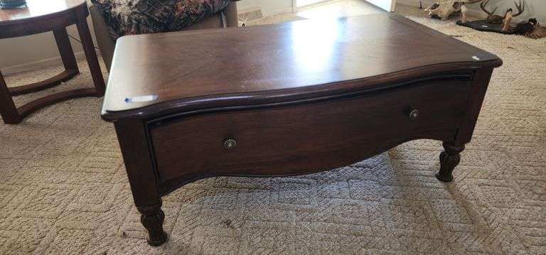 Wood Coffee Table with Drawer image