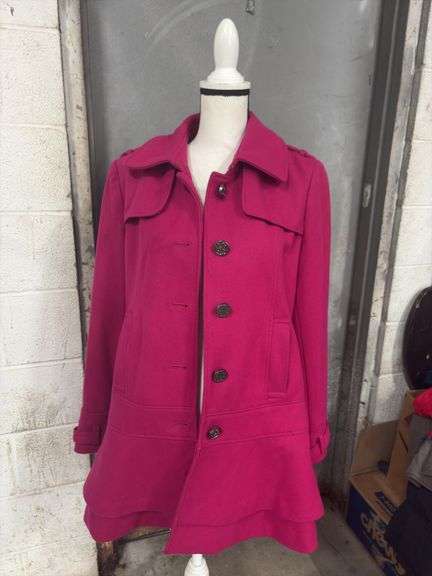 WOMENS- GUESS- LOS ANGELES- WOOL BLEND- PINK COAT- SIZE LARGE- image