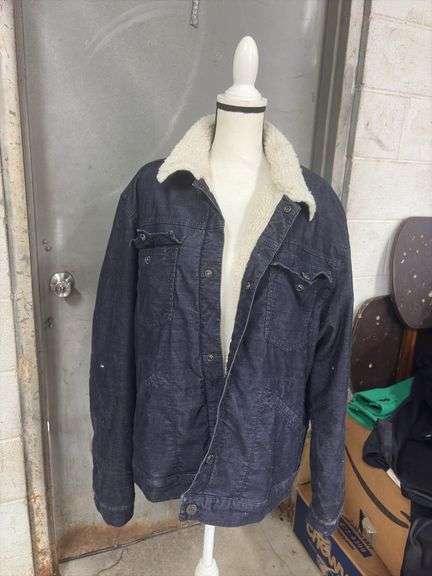 TRUE RELIGION BRAND JEANS- MENS- SHERPA LINED- CORDUROY JACKET- SIZE XXXL- image