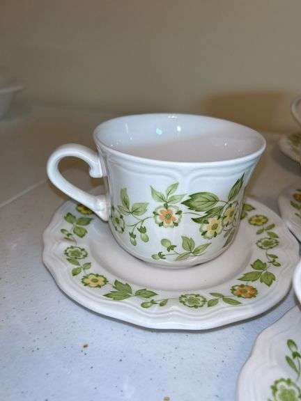 Petite Flora Ironstone Floral Teacup Set - 11 Piece