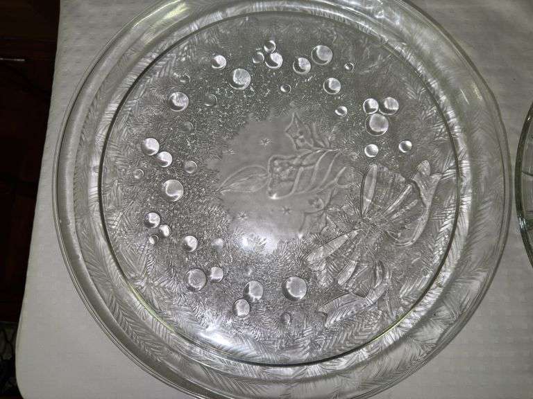 Set of Three Glass Serving Platters