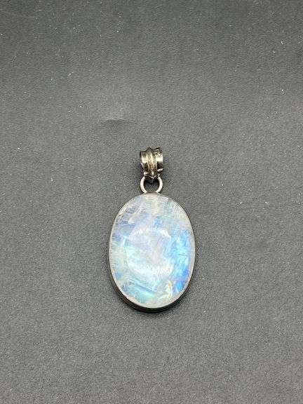 Silver Tone Pendant with Cabochon image