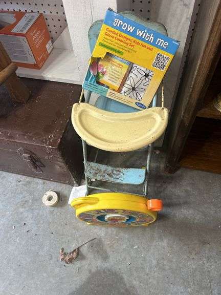 Vintage Doll Highchair, Sesame Street Say-n-See and Garden Design Set image