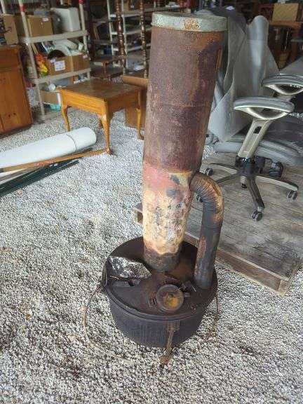 Rustic Cast Iron Potbelly-Style Stove image