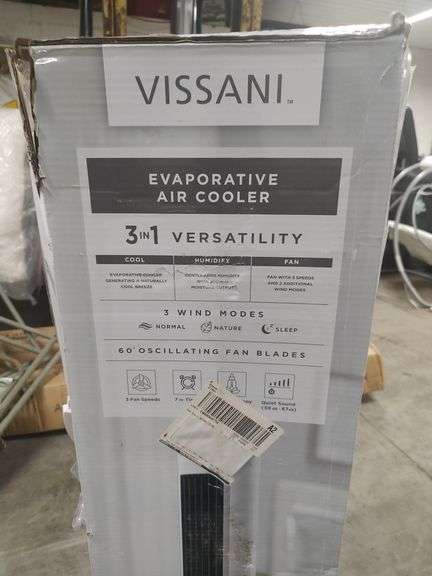 VISSANI 3 IN 1 EVAPORATIVE AIR COOLER WITH COOL HUMIDIFY AND FAN