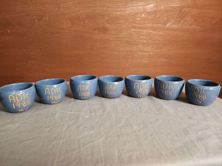 7 Ceramic Pottery Cups ADK 1988 KY image
