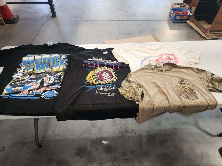 Lot of NASCAR Racing T-Shirts - Mark Martin, Alan Kulwicki, Dale Earnhardt image
