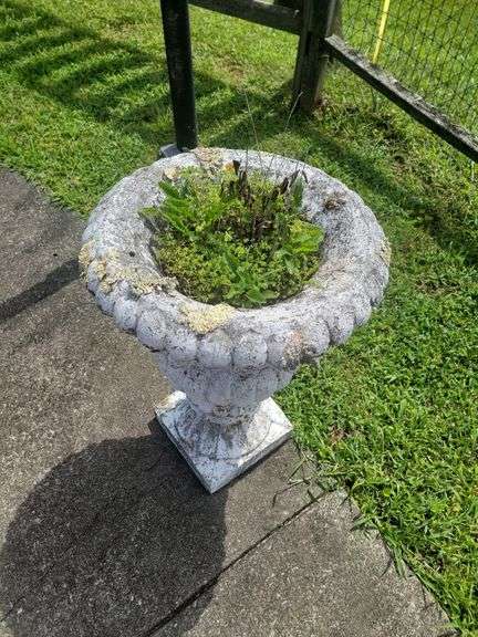 Ornate Concrete Garden Urn Planter image