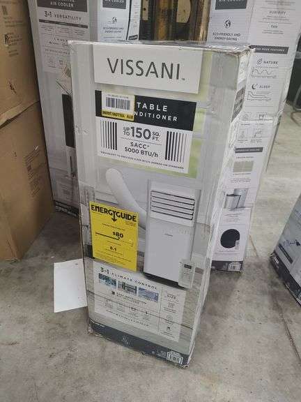 VISSANI 5000 BTU PORTABLE AIR CONDITIONER - 3 IN 1 CLIMATE CONTROL COOL - DEHUMIDIFY AND CURCULATE