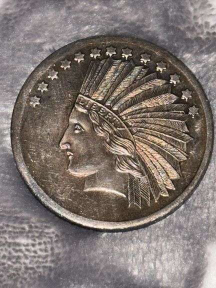 1 OUNCE .999 FINE SILVER SILVER TOWNE NO DATE LOCATED (DOES NOT STICK TO MAGNET) image