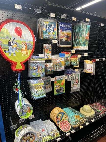 Assorted Character Party Supplies: Bluey, Minions, Lion King, and Super Mario image