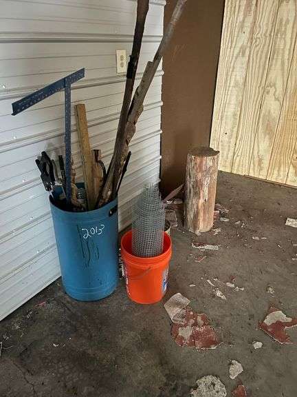 Assorted Tools, Scrap Metal, and Wood image