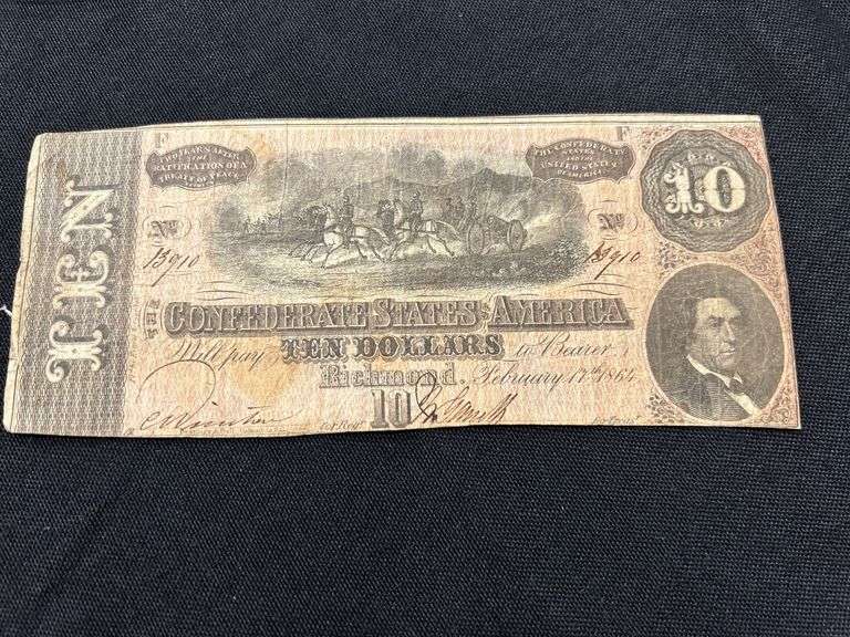 Confederate States of America $10 Note