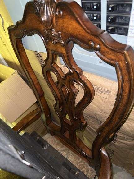 Wood Dining Table with Six Chairs