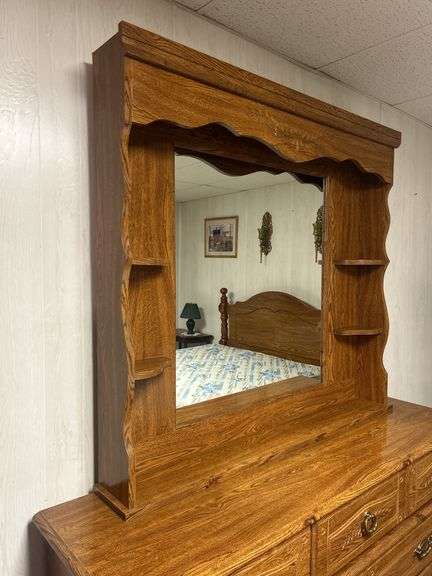 Oak Dresser with Mirror
