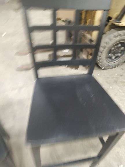 SET OF 2 BLACK BAR STOOLS WOOD - 30 INCHES FLOOR TO SEAT