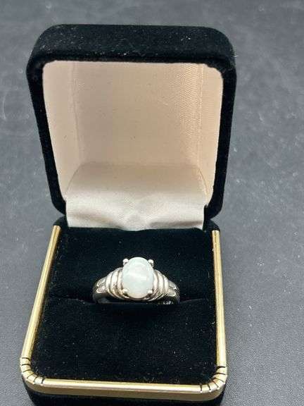Silver Tone Ring with Round Stone image
