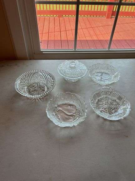 Assorted Clear Glass Serving Dishes image
