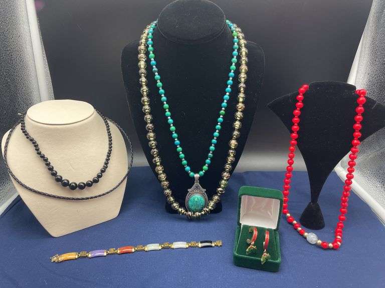 Necklaces, Bracelet, and Earrings image