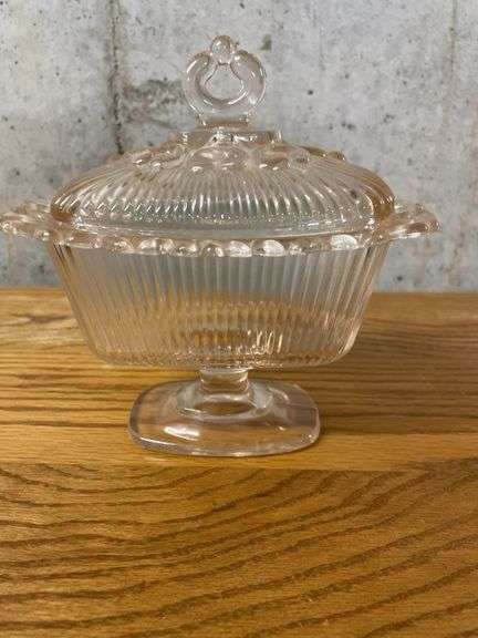 Elegant Clear Glass Candy Dish with Lid
