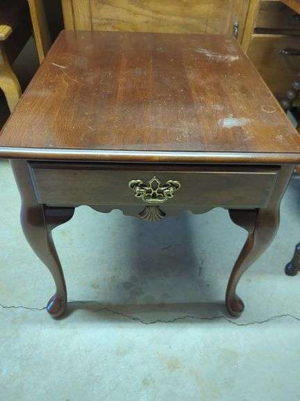 Wood Side Table with Drawer