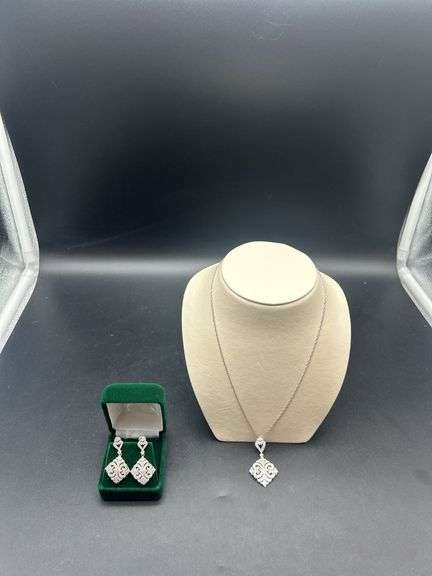 Sterling Silver Necklace and Earring Set image