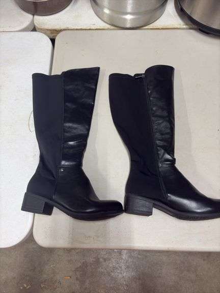 WOMENS- LANE BRYANT- BLACK  BOOTS- SIZE 9WW image