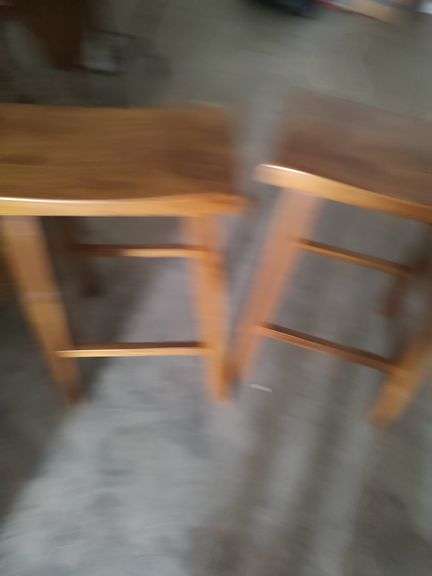 SET OF 2 SADDLE SEAT BAR STOOLS - 29 INCHES FLOOR TO SEAT
